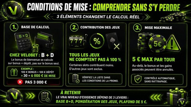 conditions mise Velobet Casino